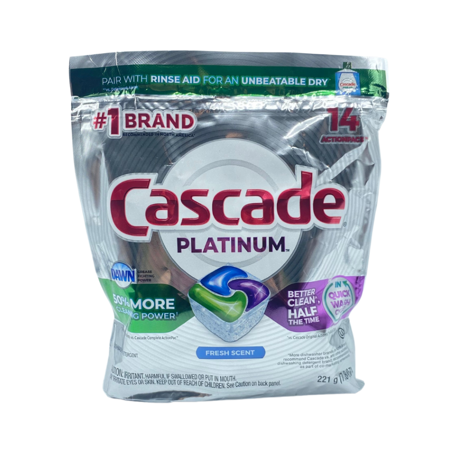 PODS PARA LAVAR PLATOS CASCADE FRESH SCENT 14 UNIDADES