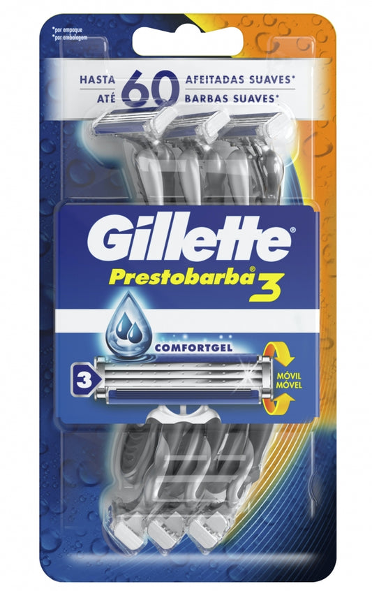 AFEITADORA GILLETTE PRESTOBARBA 3 4 PACK