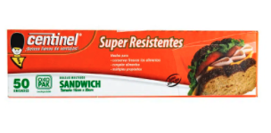 BOLSAS DE SANDWICH CENTINEL 50 UNIDADES