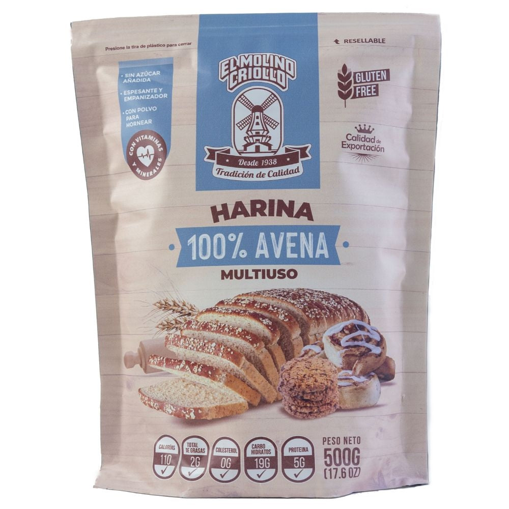 HARINA DE AVENA MULTIUSO MOLINO CRIOLLO 500 GR