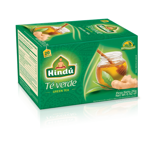 TÉ HINDÚ VERDE JENGIBRE Y MIEL  CAJA DE 20 SOBRES