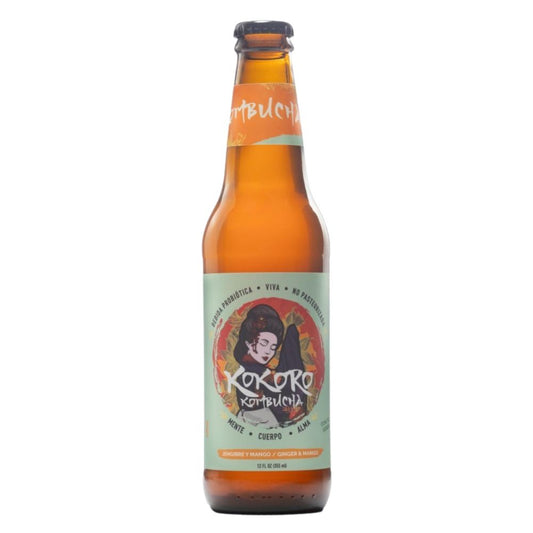 BEBEIDA PROBIOTICA  JENGIBRE Y MANGO KOKORO KOMBUCHA 355 ML