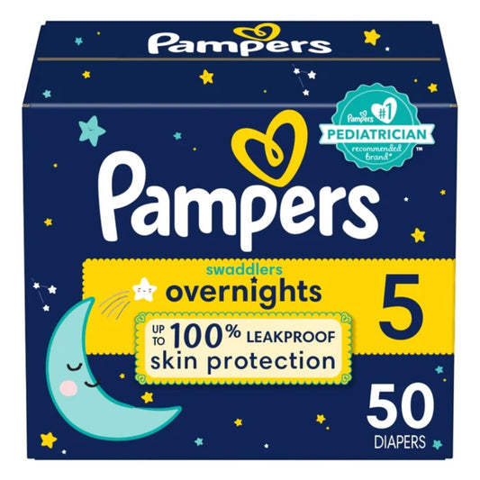 PAÑALES NOCTUNOS PAMPERS OVERNIGHTS 50 UND
