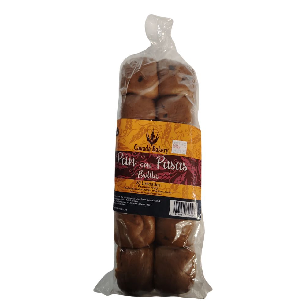 PAN DE PASITAS CANADA BAKERY 20 UND