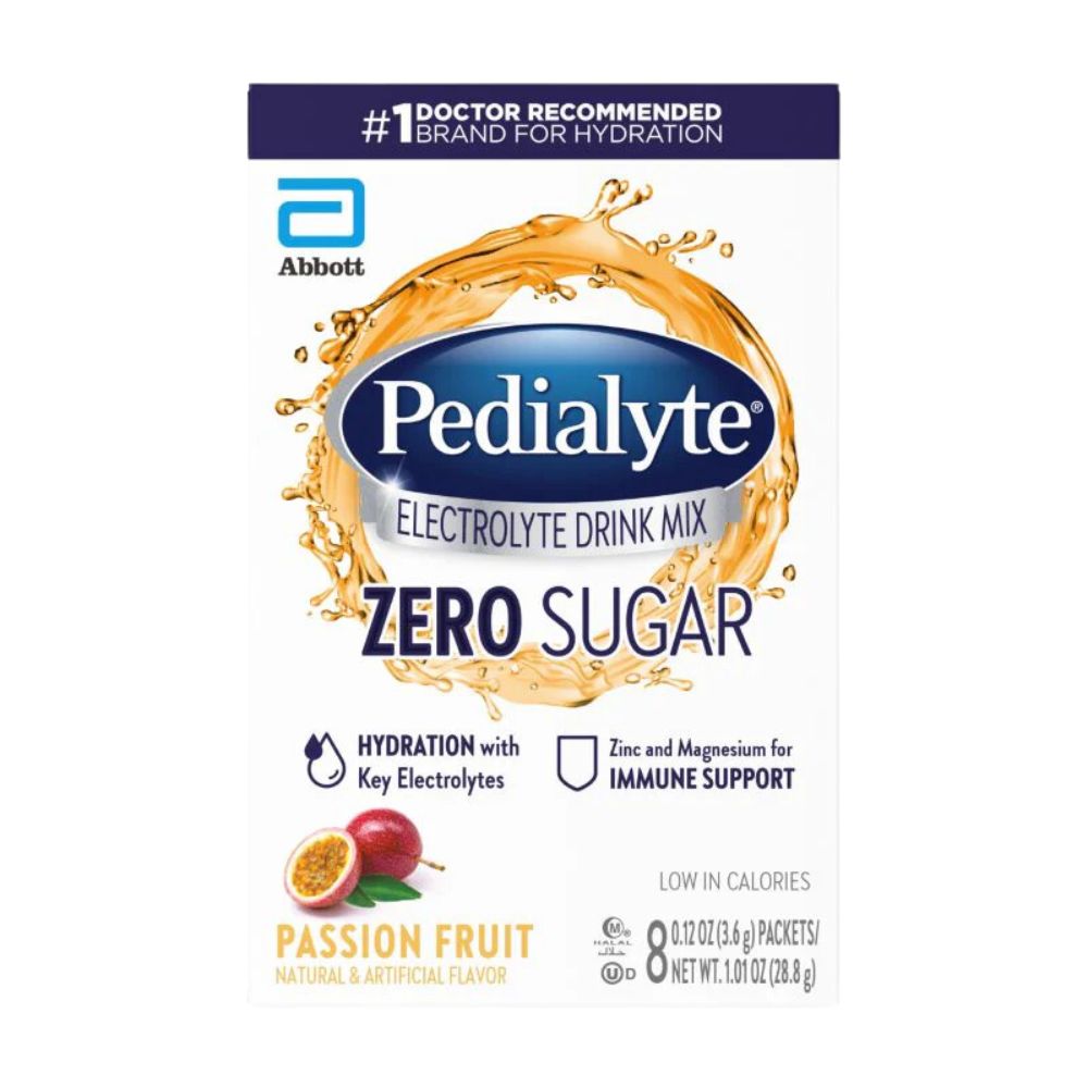 PEDIALYTE EN POLVO SIN AZUCAR PASSION FRUIT 8 UND