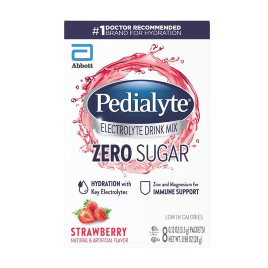 PEDIALYTE EN POLVO SIN AZUCAR FRESA 8 UND