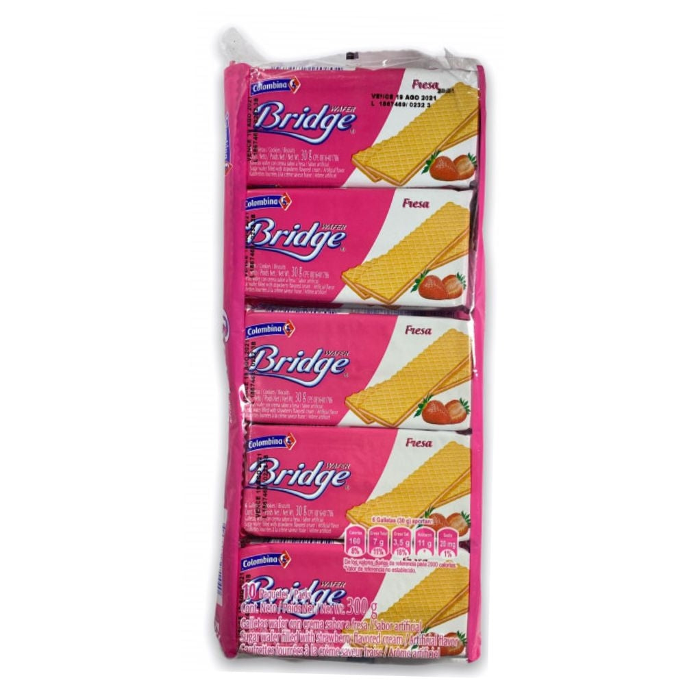 GALLETAS WAFER DE FRESA BRIDGE 10 UND
