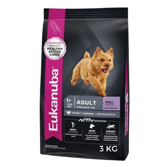 ALIMENTO PARA PERRO ADULTO RAZA PEQUEÑA EUKANUBA 3 KG
