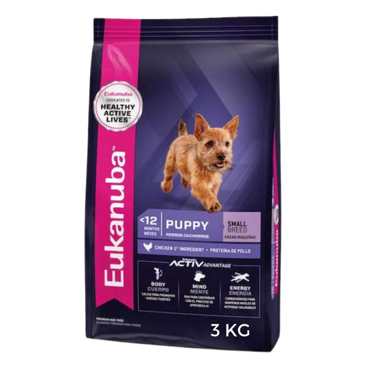 ALIMENTO PARA CACHORRO RAZA PEQUEÑA EUKANUBA 3 KG