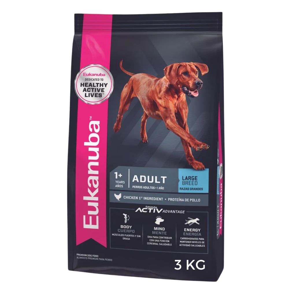 ALIMENTO PARA PERROS GRANDES ADULTO EUKANUBA 3 KG