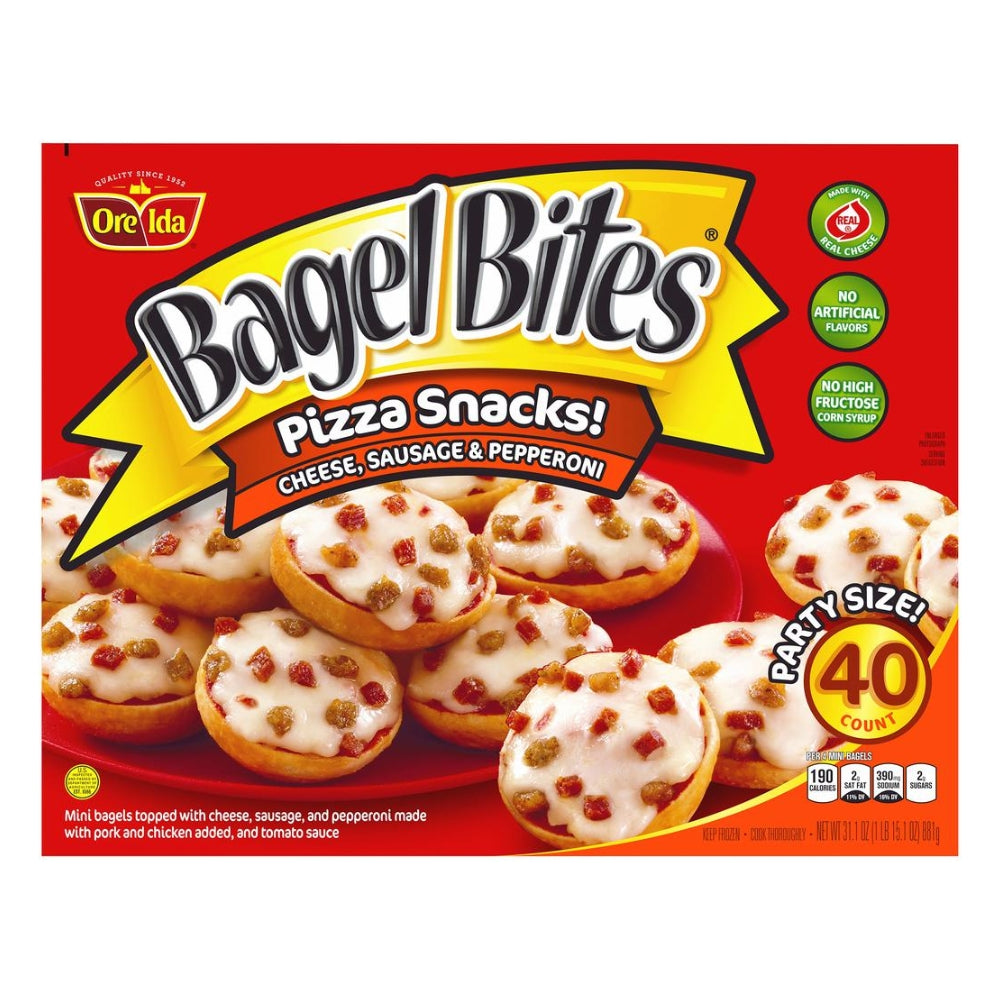 MINI PIZZA DE SALCHICHA BAGEL BITES 40 UNIDADES