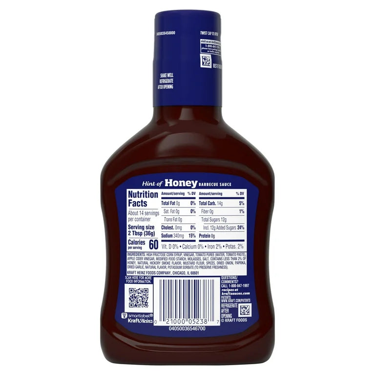 KRAFT BBQ SWEET HONEY  18 OZ