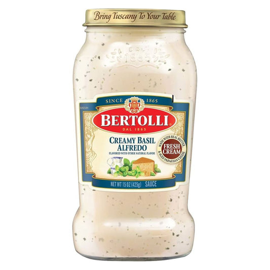SALSA ALFREDO CREMOSA CON ALBAHACA BERTOLLI 15 OZ