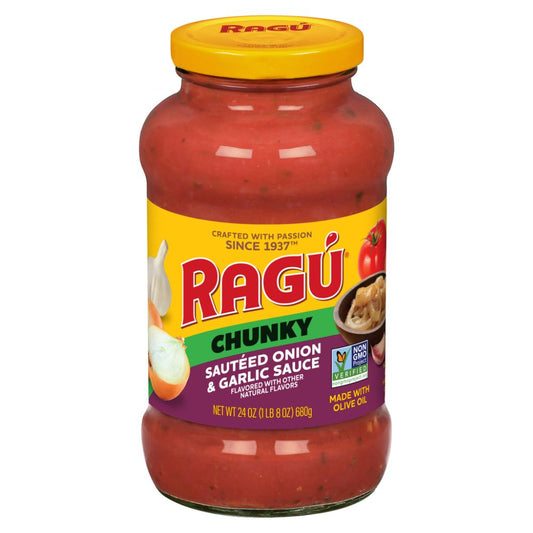 SALSA DE TOMATE SALTEADO DE AJO Y CEBOLLA RAGU 24 OZ