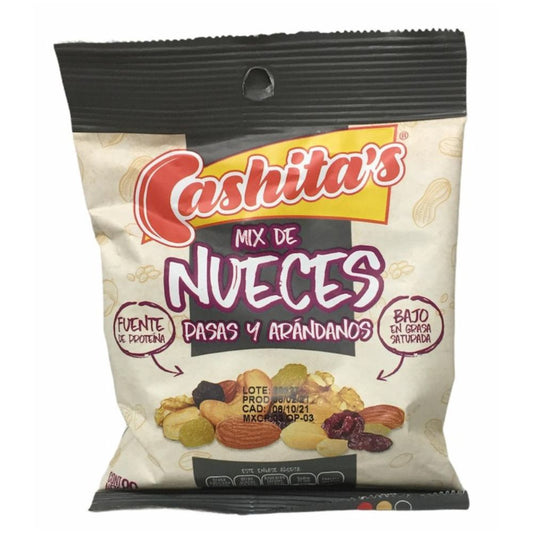 NUECES MIXTAS PASAS ARANDANOS CASHITAS  80 GRS