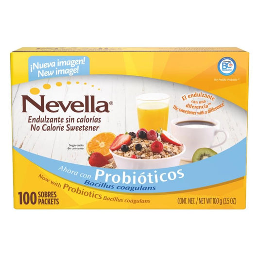 ENDULZANTE CON PROBIOTICOS NEVELLA 100 SOBRES