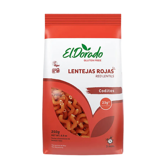 PASTA CODITOS DE LENTEJAS ROJAS EL DORADO 250 GR