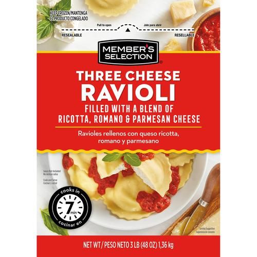 RAVIOLI RELLENOS CON TRES QUESOS MEMBERS SELECTION 3 LBS