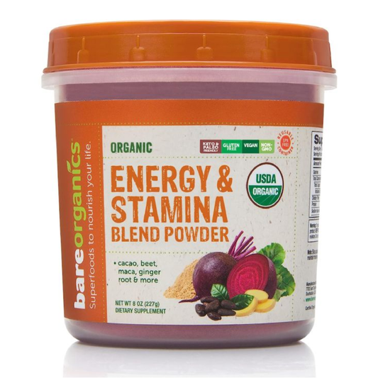 BAREORGANICS ENERGY AND STAMINA BLEND POWDER 227 G
