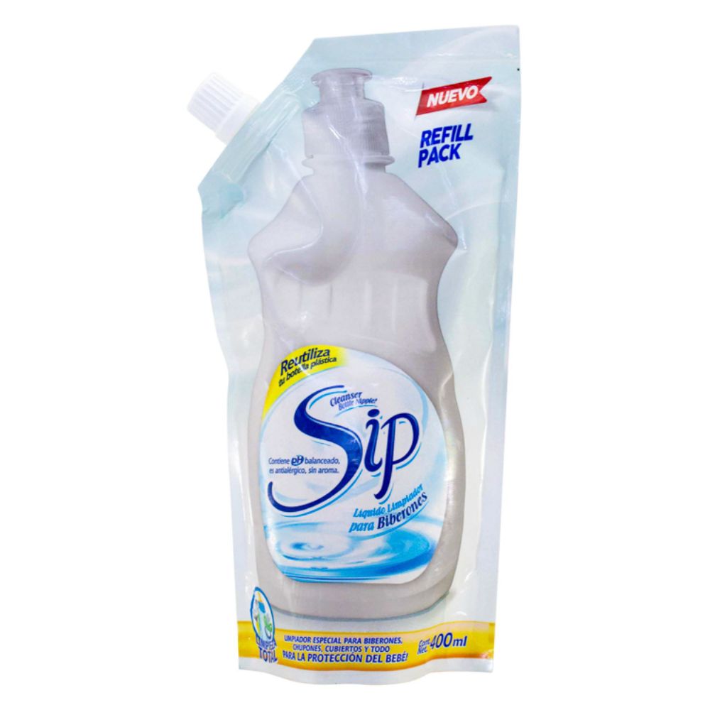LIMPIADOR PARA BIBERONES SIP 800 ML DOY PACK