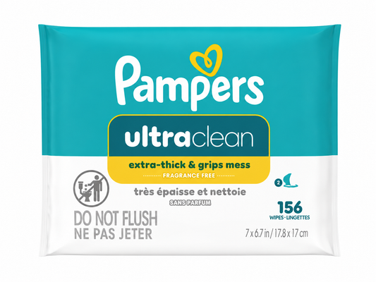 PAMPERS BABY WIPES ULTRA CLEAN  156 WIPES