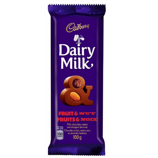 CHOCOLATE CADBURY DAIRY MILK FRUIT & NUT 90 GR