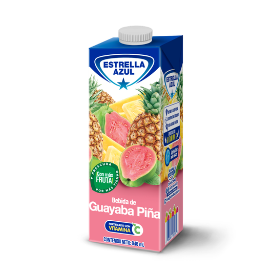 BEBIDA DE GUAYABA PIÑA CON MAS FRUTA 946 ML