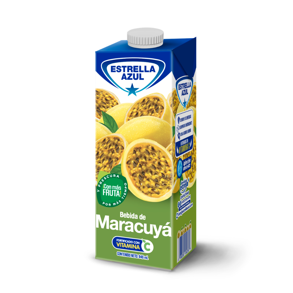 BEBIDA DE MARACUYA CON MAS FRUTA 946 ML