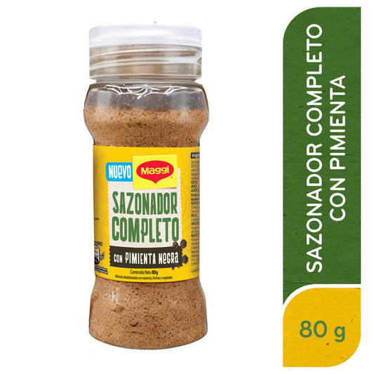 MAGGI ZASONADOR COMPLETO CON PIMIENTA  NEGRA 80 GRS