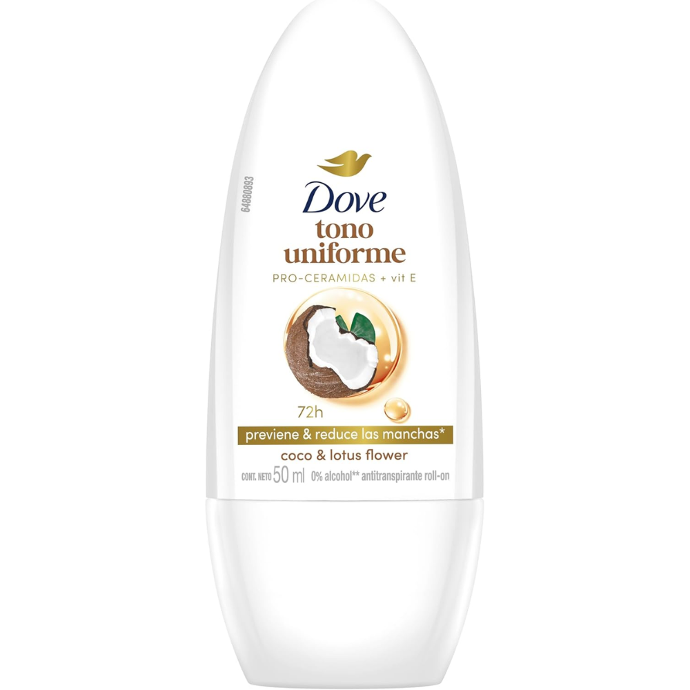 DESODORANTE DOVE ROLLON CLEAR TONE COCO LOTUS FLOWER 50 ML