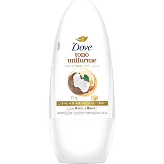 DESODORANTE DOVE ROLLON CLEAR TONE COCO LOTUS FLOWER 50 ML