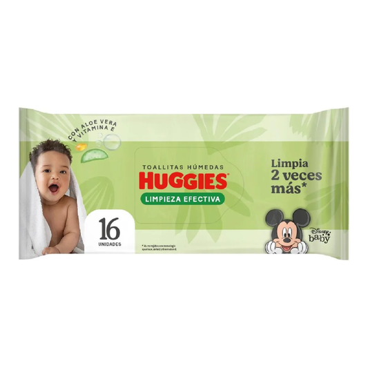 WIPES HUGGIES LIMPIEZA EFECTIVA 16  UND