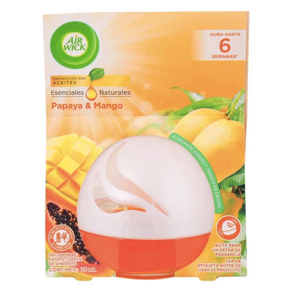 AROMATIZANTE AMBIENTAL AIR WICK DECO SPHERE PAPAYA MANGO 75ML