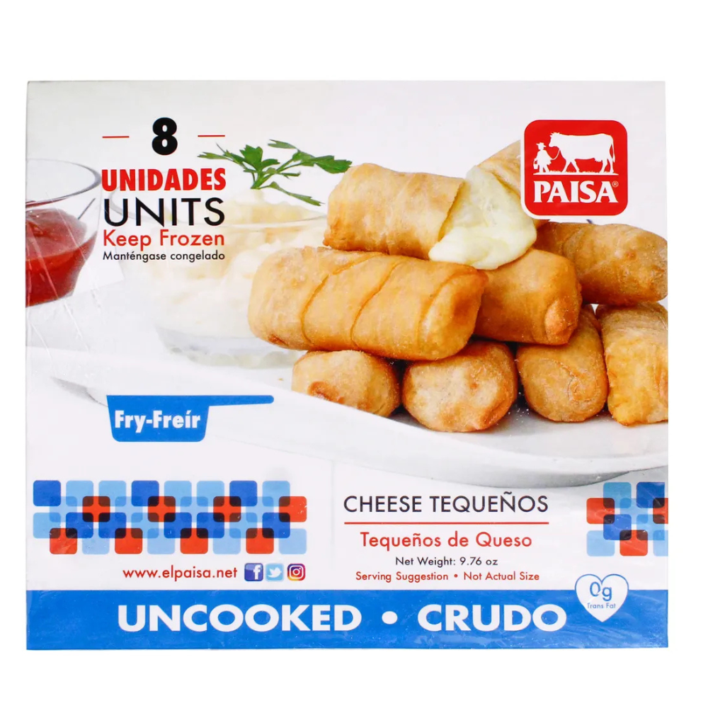 TEQUEÑOS CRUDOS PAISA 8 UND