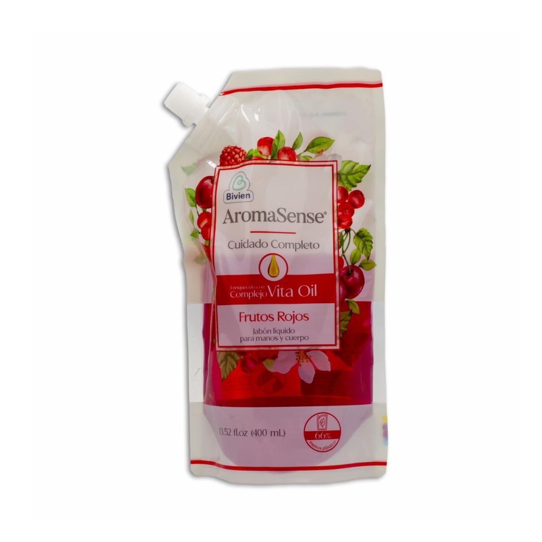 JABON LIQUIDO DE FRUTOS ROJOS REFILL DOYPACK 400 ML