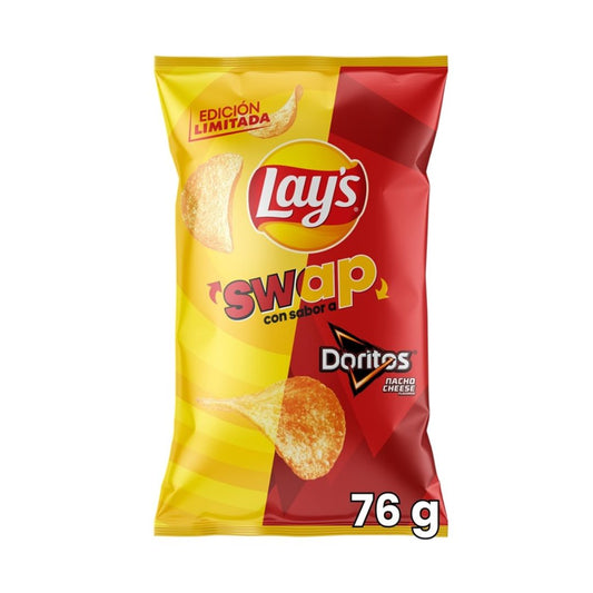 LAYS SWAP CON SABOR A DORITOS NACHO CHEESE  76 GRS