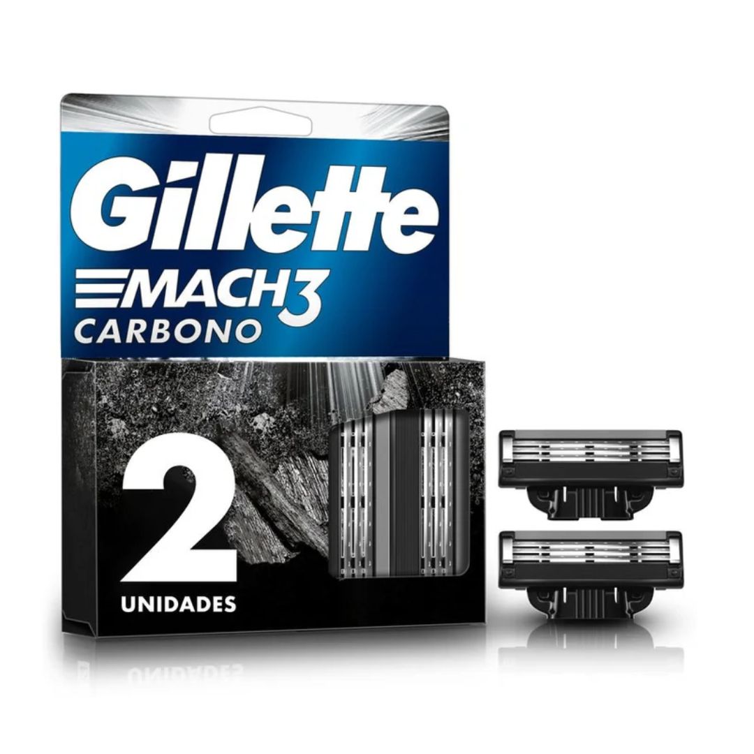 REPUESTO GILLETE MACH3 CARBONO 2 UND