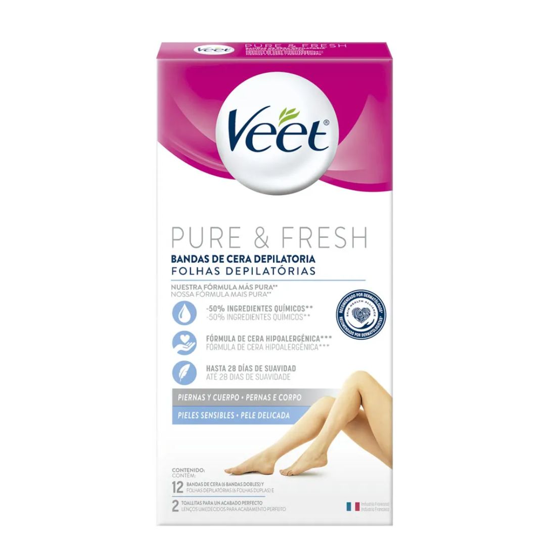 VEET BANDA DE CERA PURE & FRESH PIERNAS Y CUERPO