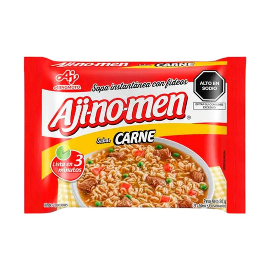 SOPA INSTANTANEA CON FIDEOS SABOR A CARNE AJINOMEN 80 GR