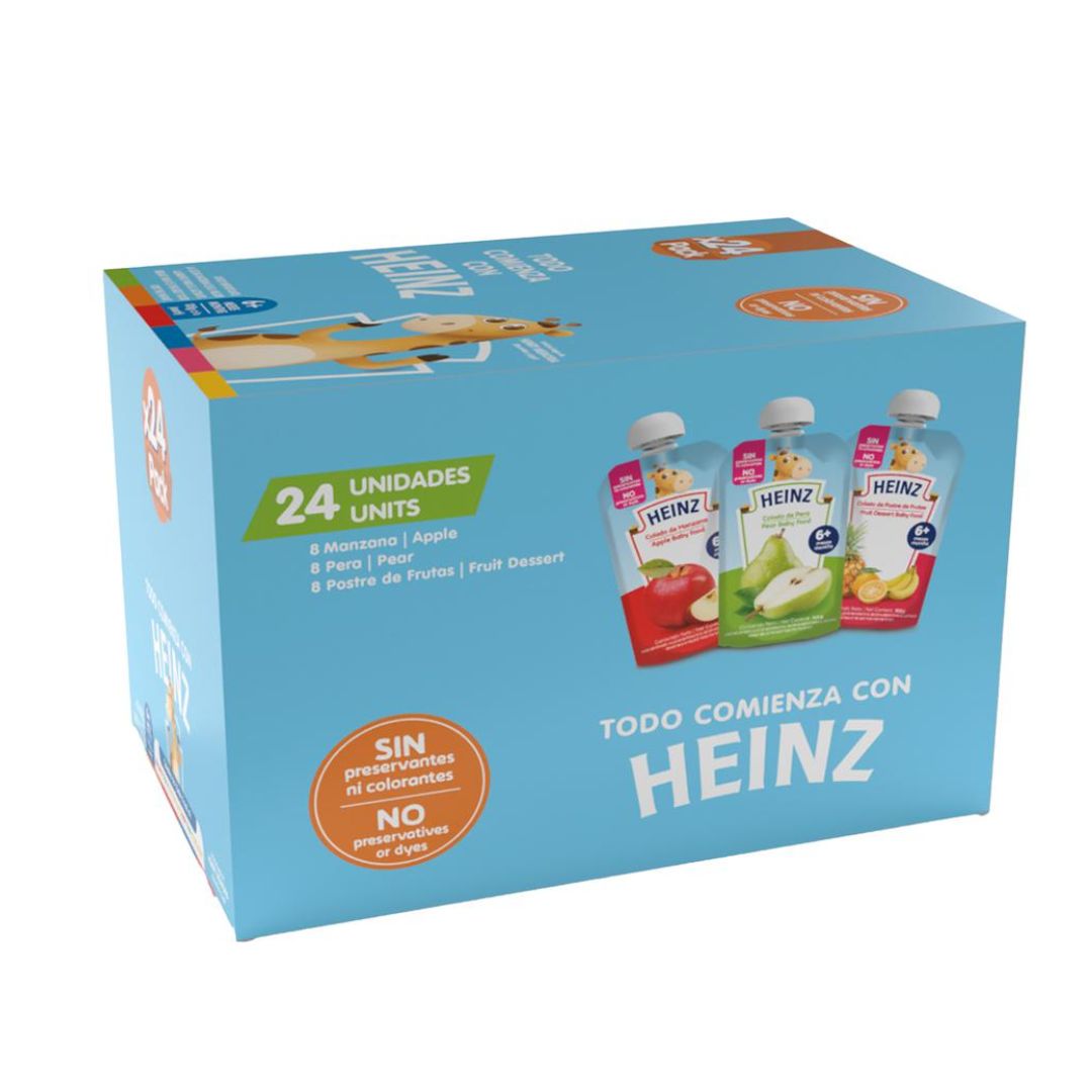 HEINZ COLADOS SURTIDOS PARA BEBÉ CAJA  24 UND
