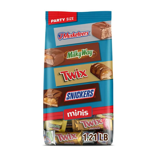 MINI CHOCOLATES  SURTIDOS 3 MUSKETEERS, MILKY WAY, TWIX, SNICKERS,  1.91 LBS