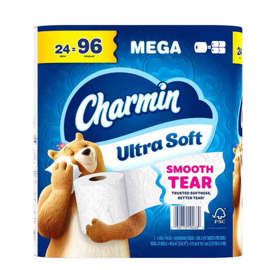 PAPEL HIGUIENICO ULTRA SUAVE CHARMIN 24 ROLLOS