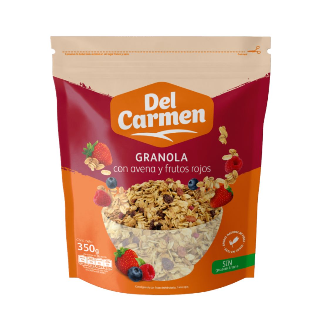 GRANOLA CON AVENA Y FRUTOS ROJOS DEL CARMEN 350G