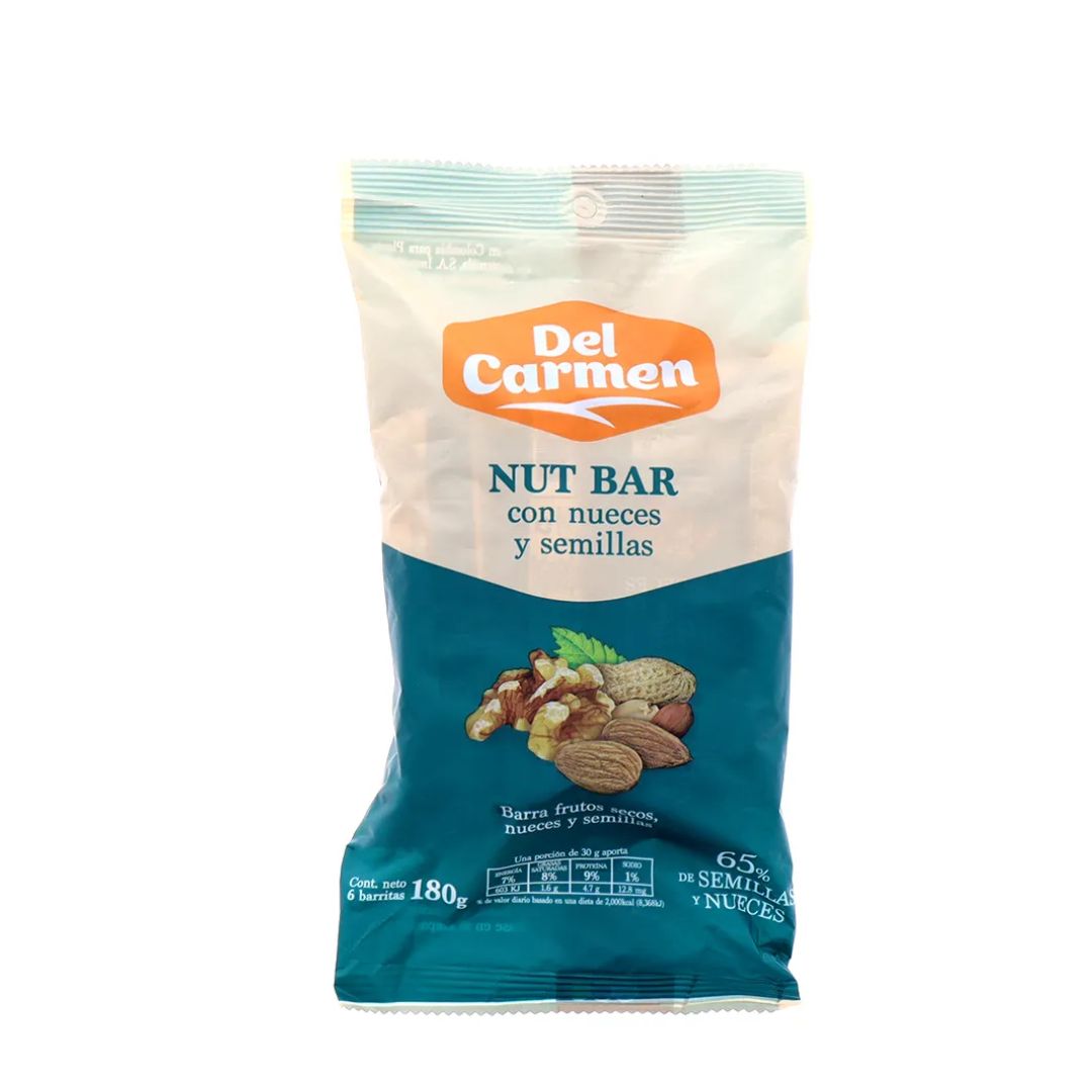 BARRA DE FRUTOS SECOS CON NUECES Y SEMILLAS DEL CARMEN 180 GR
