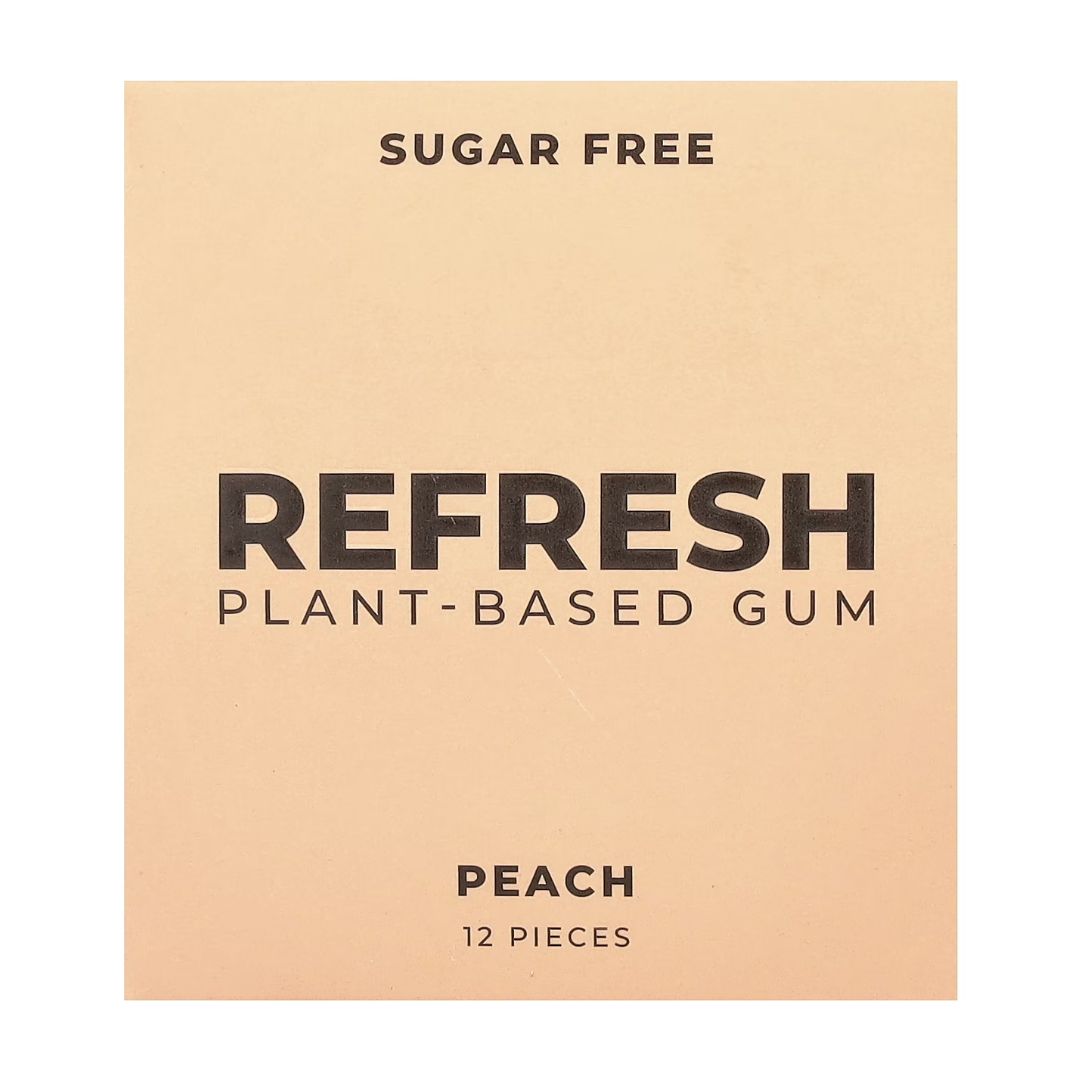 GOMA DE MASCAR PEACH A BASE DE PLANTA REFRESH 12 UND
