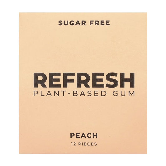 GOMA DE MASCAR PEACH A BASE DE PLANTA REFRESH 12 UND