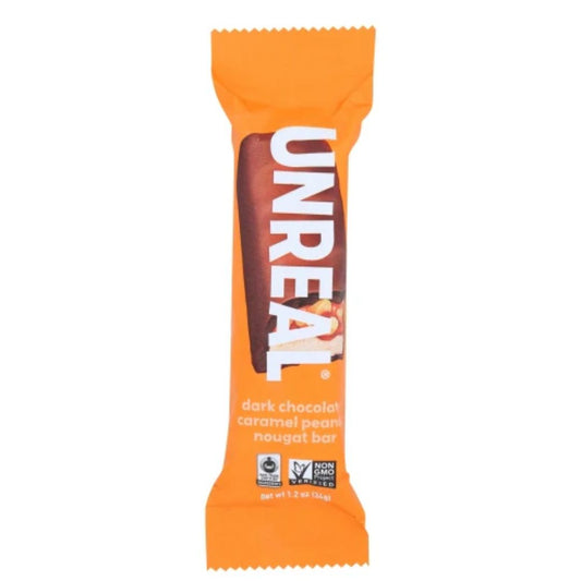 UNREAL BARRA DE CHOCOLATE AMARGO MANI Y CARAMELO
