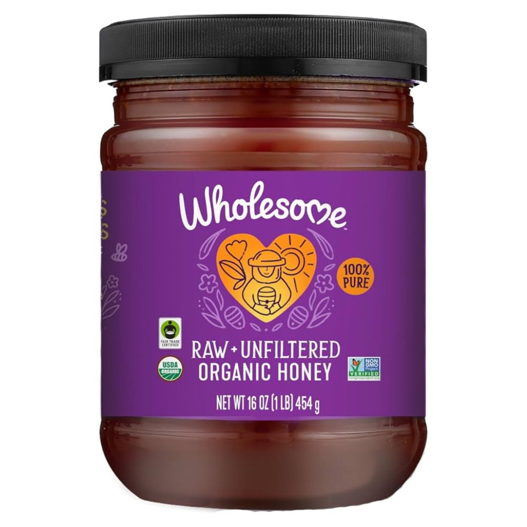MIEL ORGÁNICA CRUDA SIN FILTRAR WHOLESOME 16 OZ