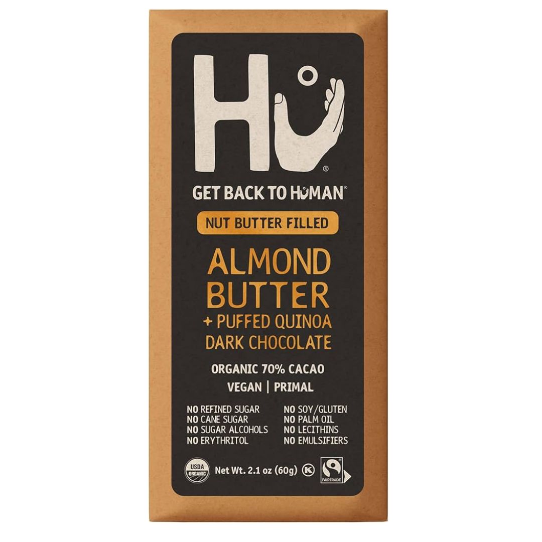 HU KITCHEN  BARRA DE CHOCOLATE DE MANTEQUILLA DE ALMENDRAS Y QUINUA