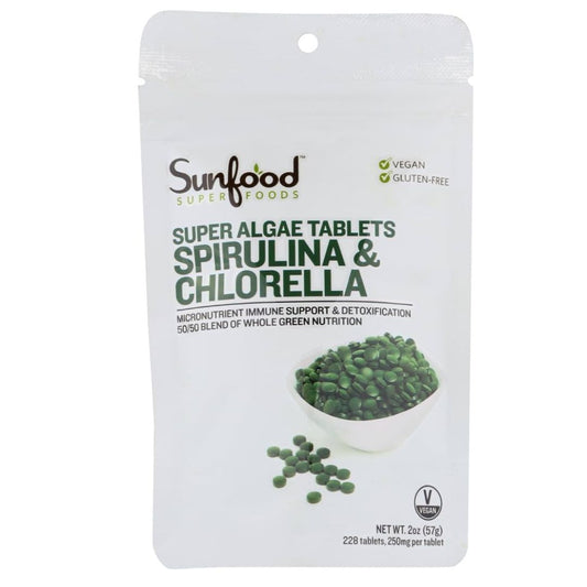 TABLETAS CLORELA Y ESPIRULINA SUNFOOD 57 G